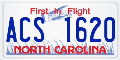 NC license plate ACS1620