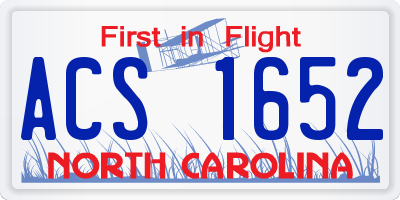 NC license plate ACS1652
