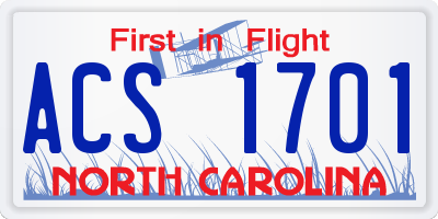 NC license plate ACS1701