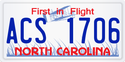 NC license plate ACS1706