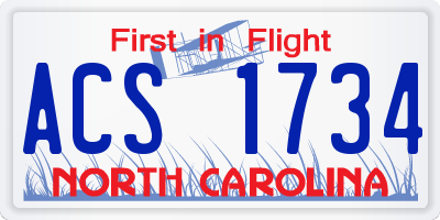 NC license plate ACS1734