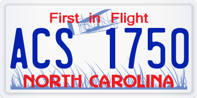 NC license plate ACS1750