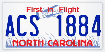 NC license plate ACS1884