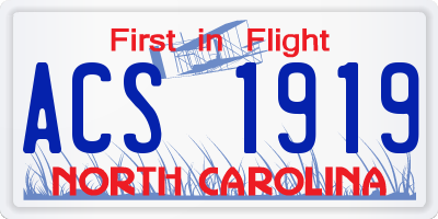NC license plate ACS1919