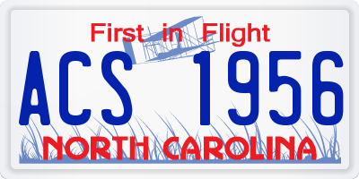 NC license plate ACS1956