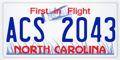 NC license plate ACS2043