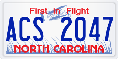 NC license plate ACS2047