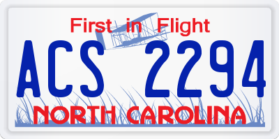 NC license plate ACS2294