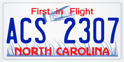 NC license plate ACS2307