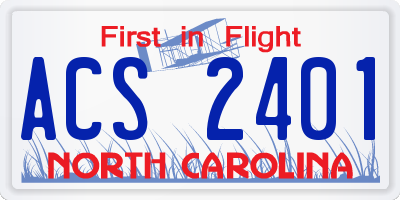 NC license plate ACS2401