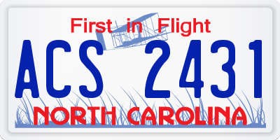 NC license plate ACS2431
