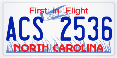 NC license plate ACS2536