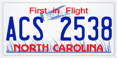 NC license plate ACS2538