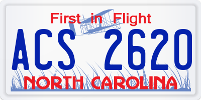 NC license plate ACS2620