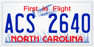 NC license plate ACS2640