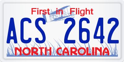 NC license plate ACS2642