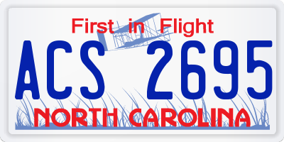 NC license plate ACS2695