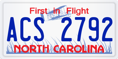 NC license plate ACS2792