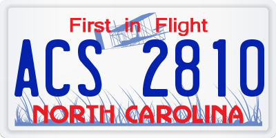 NC license plate ACS2810