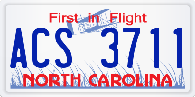 NC license plate ACS3711