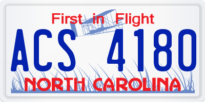 NC license plate ACS4180