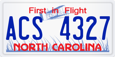 NC license plate ACS4327