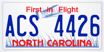 NC license plate ACS4426