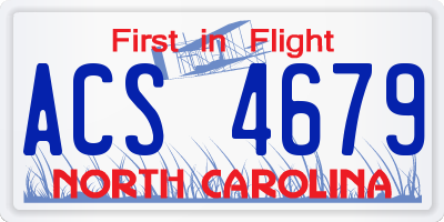 NC license plate ACS4679