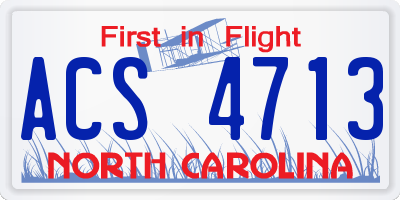 NC license plate ACS4713