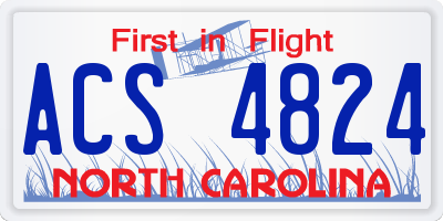 NC license plate ACS4824
