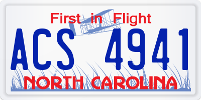 NC license plate ACS4941
