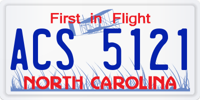 NC license plate ACS5121