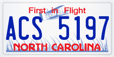 NC license plate ACS5197