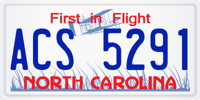 NC license plate ACS5291