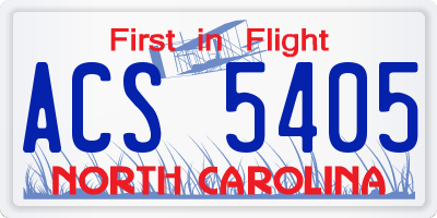 NC license plate ACS5405