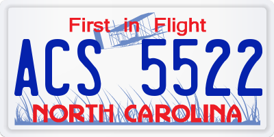NC license plate ACS5522