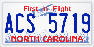 NC license plate ACS5719
