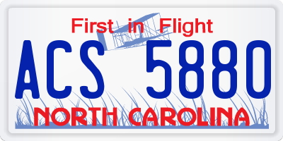 NC license plate ACS5880