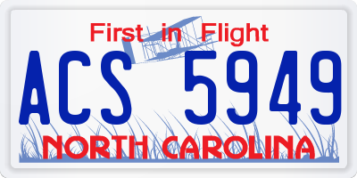 NC license plate ACS5949