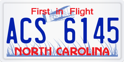 NC license plate ACS6145