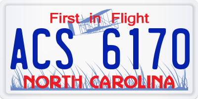 NC license plate ACS6170
