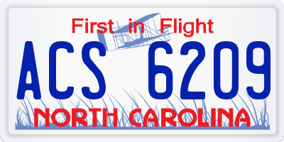 NC license plate ACS6209