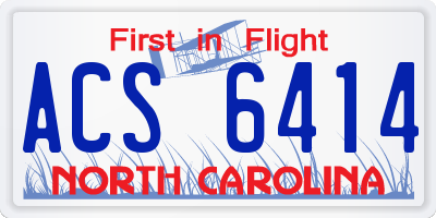 NC license plate ACS6414