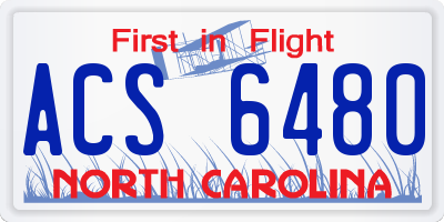 NC license plate ACS6480