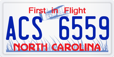 NC license plate ACS6559