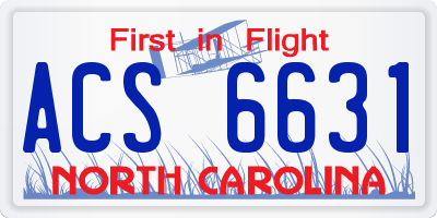 NC license plate ACS6631