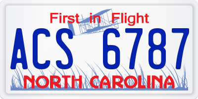 NC license plate ACS6787