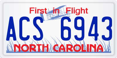 NC license plate ACS6943