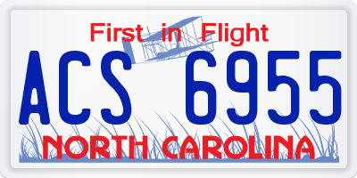 NC license plate ACS6955