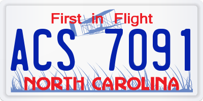 NC license plate ACS7091